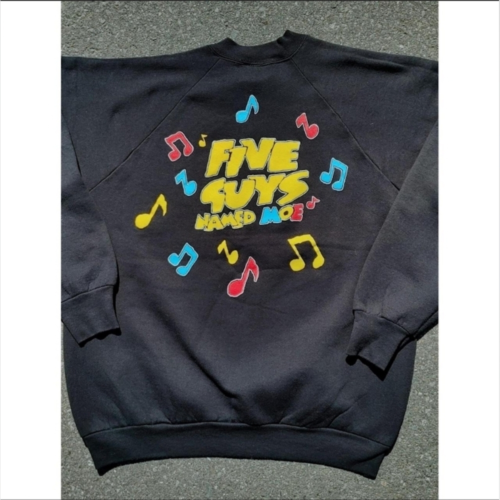 Vtg 1990 Five Guys Named Moe Fruit of the Loom Sweatshirt Size (XL) - Picture 4 of 6
